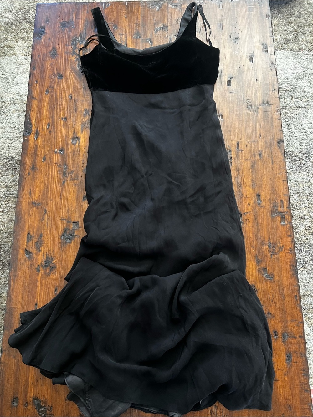 Lauren Ralph Lauren Black Maxi Dress with Velvet Bodice